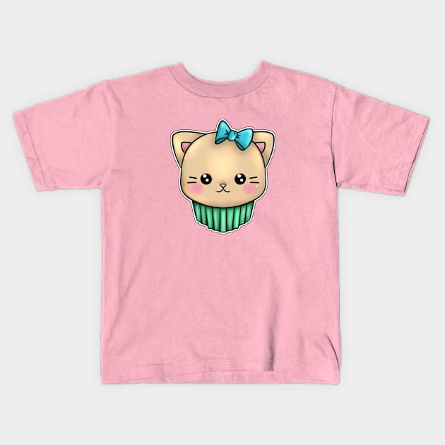 muffin kitty Kids T-Shirt by Drawers of Drawing